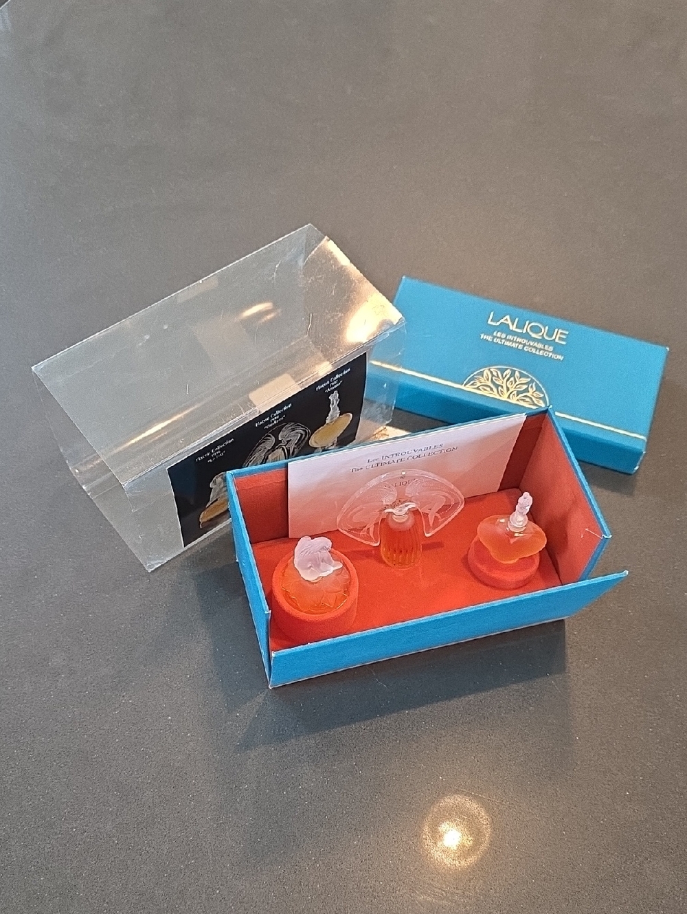 NIB Lalique Les Introuvables The Ultimate Collection Miniature Parfum Set.